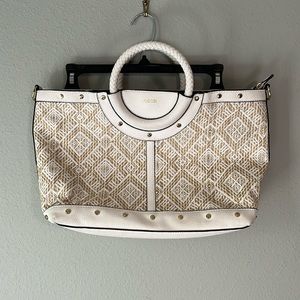 Joe’s Jeans White Geometric Brett Tote